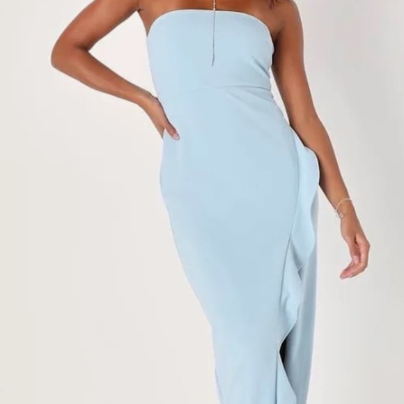 Lulus Dresses & Skirts - Lulus Elegant Strapless Light Blue Dress